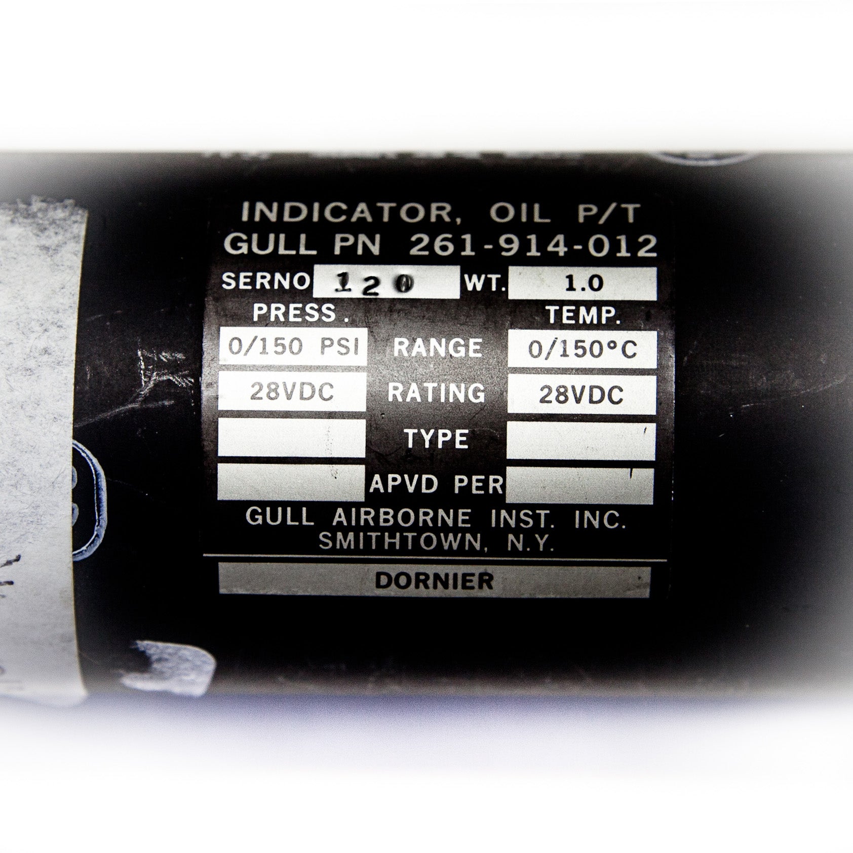 Instrument de mesure de pression d’huile Dornier, tout est dans la pression ! période 1960