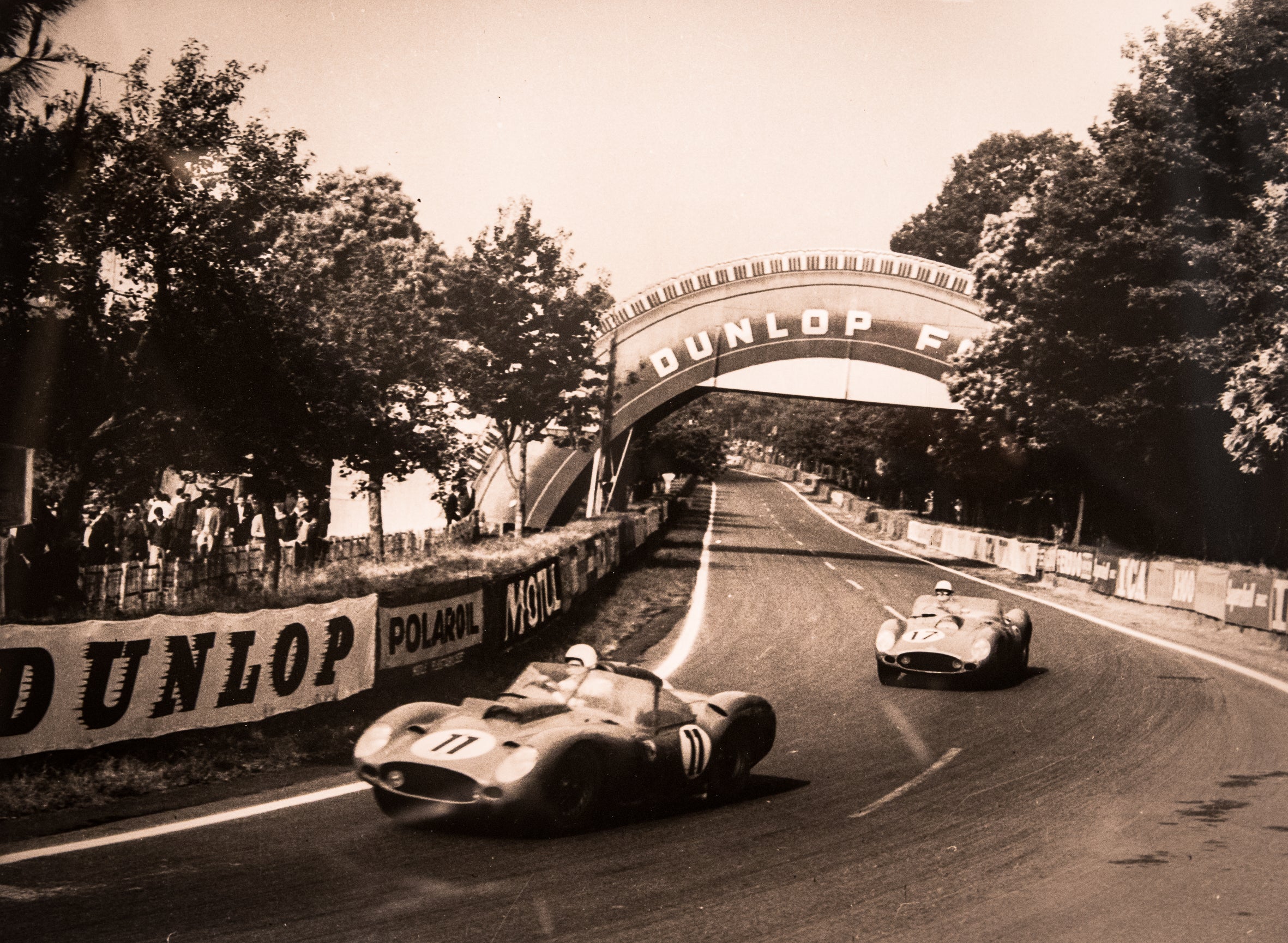 Photo originale Ferrari TR60 Testa Rossa aux 24H du Mans 1960, image vintage en noir et blanc, tirage photo Washington Photos.