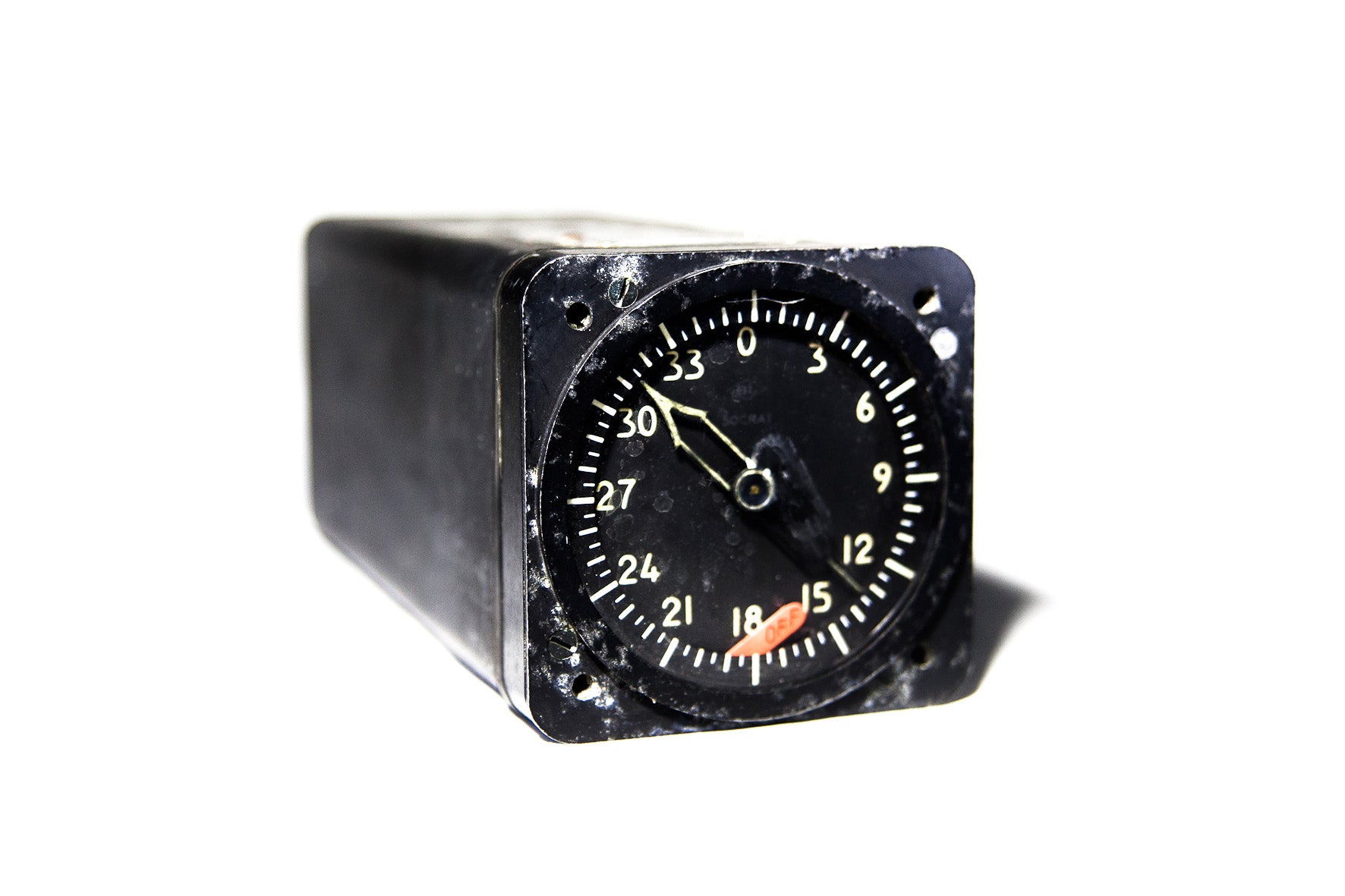 Instrument de radio navigation STTA ID-77 des années 1960 avec cadrans et composants électroniques visibles.