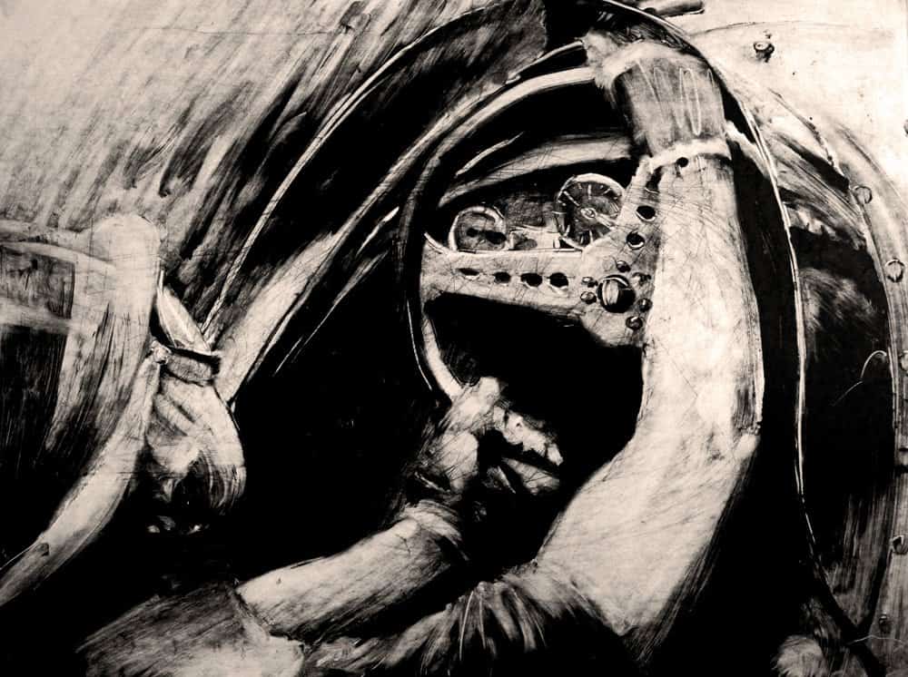 Monotype “Fangio et son coup de volant !“