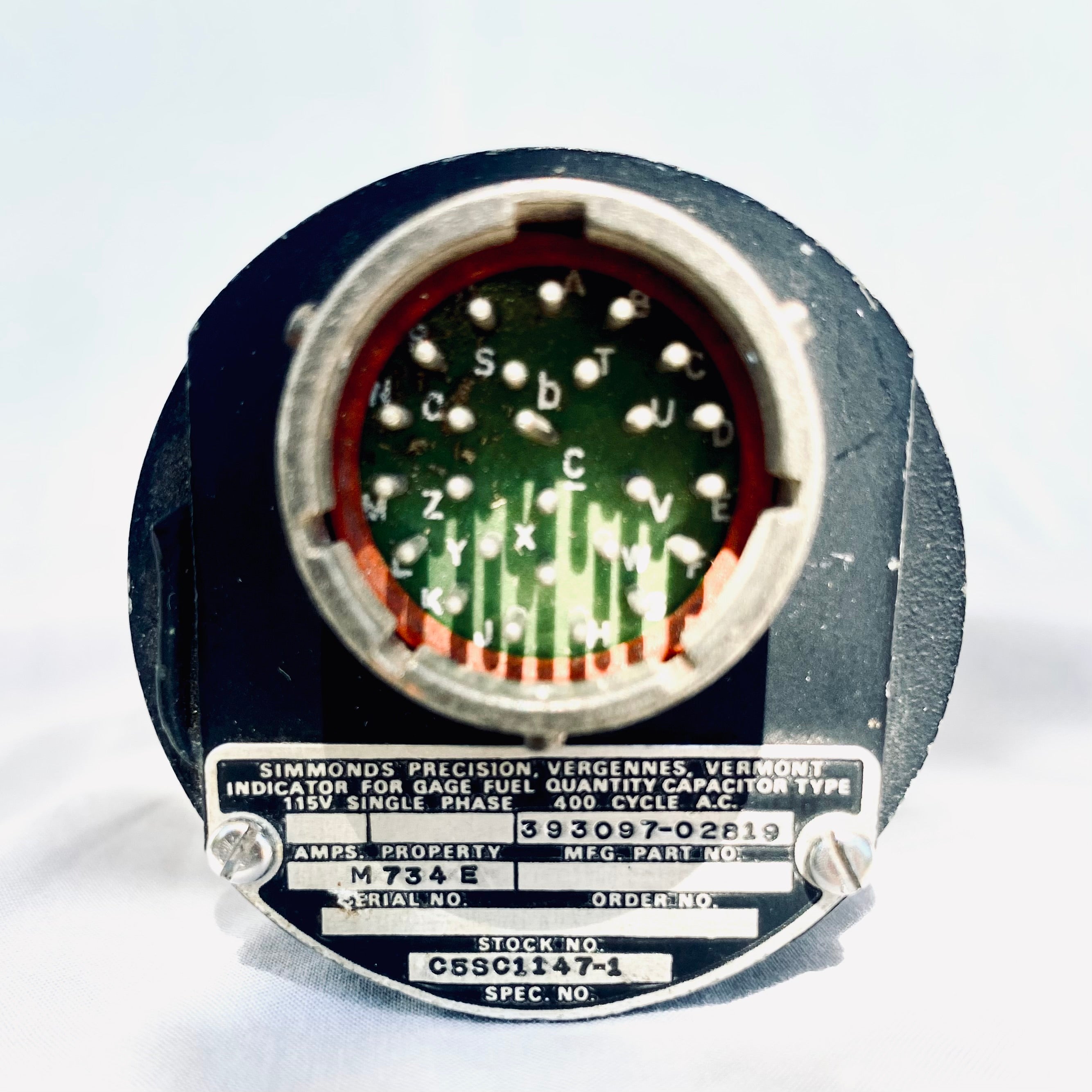 Indicateur de niveau de carburant Simmonds utilisé sur les avions de combat General Dynamics F-111 Aardvark