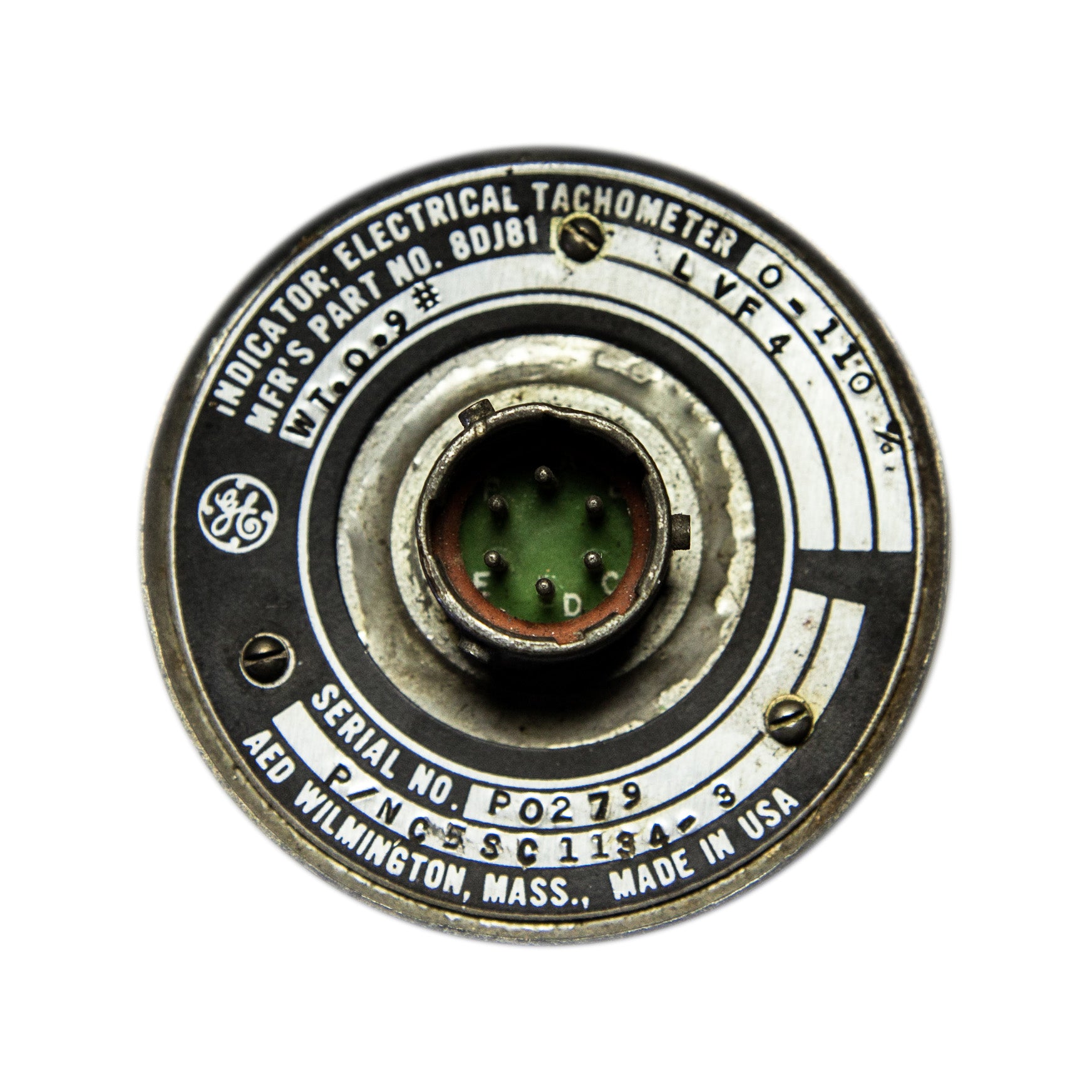 Indicateur tachymètre électrique AED Wilmington, Mass, période 1970