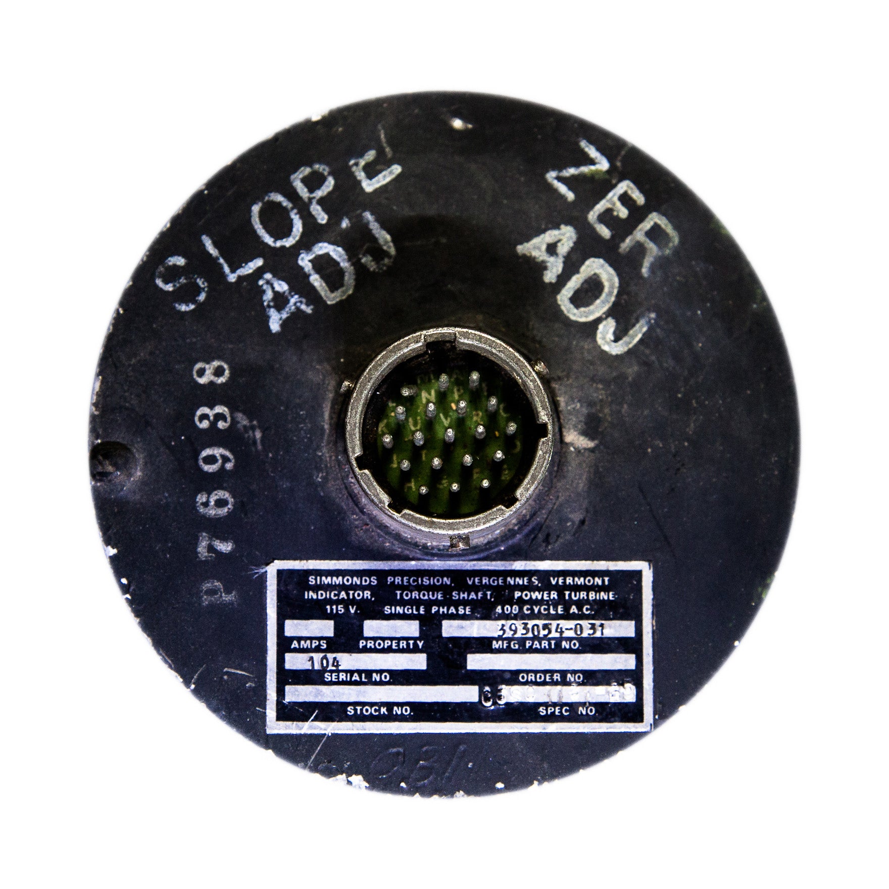 Mètre à mesure de pression d'huile Torque pour couple, vintage années 1950-1960, en métal avec cadran rectangulaire.