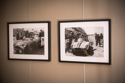 Photo originale Ferrari 250 GT au stand lors des 24H du Mans 1962, image historique de Washington Photos.
