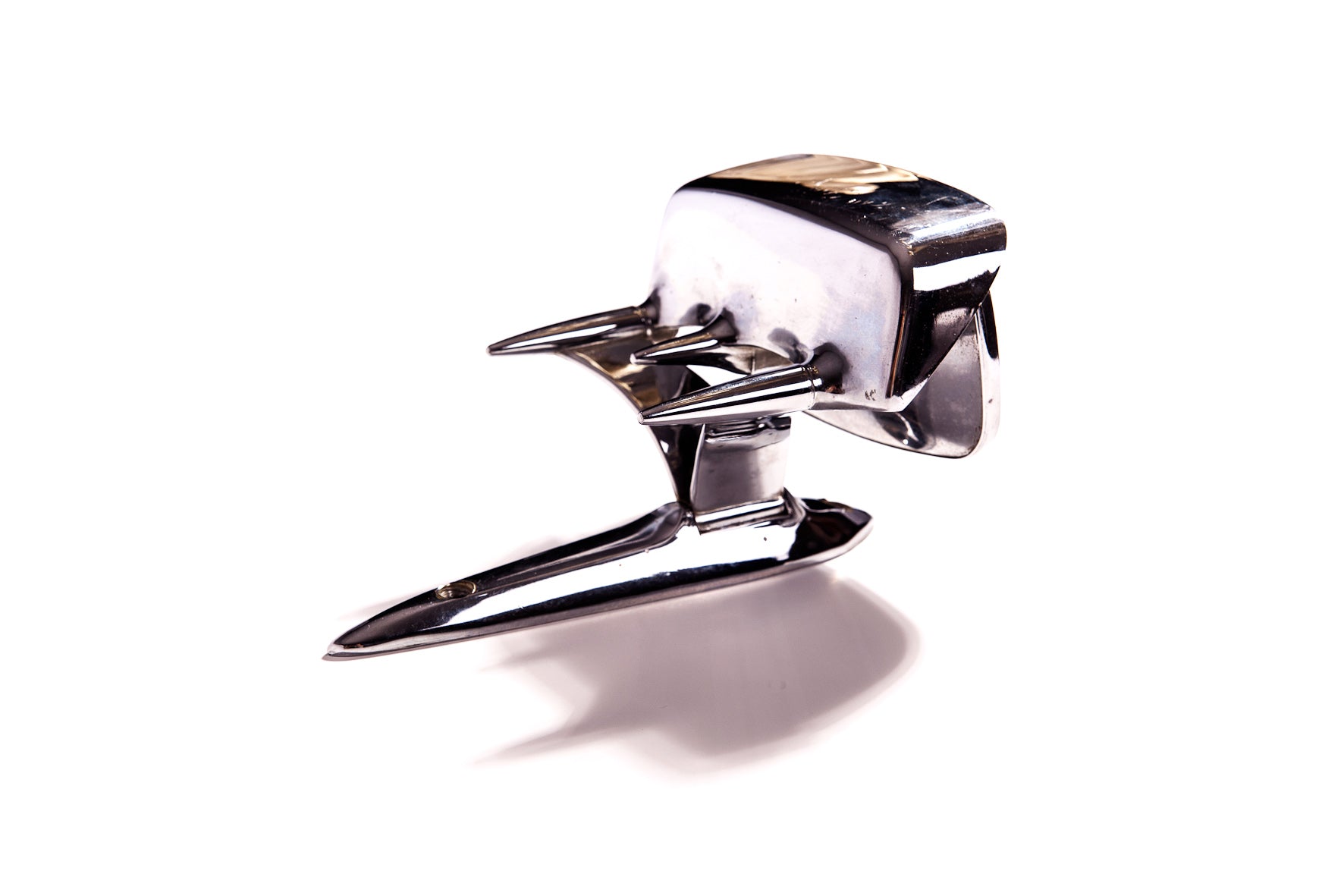 Rétroviseur vintage de la Belle Américaine, époque 1950, avec cadre en métal et miroir rond, style rétro des années 1950.